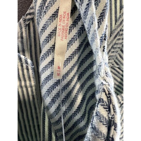 Free People Bendita Midi Dress Size Medium Stripe A-line V-neck Hickory Stripe - Picture 9 of 11
